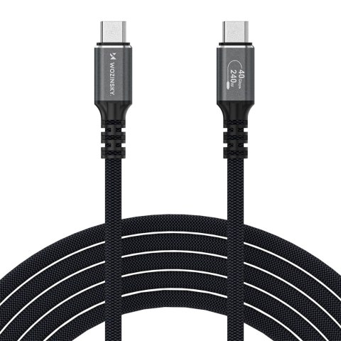Kabel przewód Thunderbolt 4 USB-C 240W 4K 1m - czarny WOZINSKY