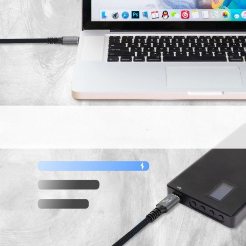 Kabel przewód Thunderbolt 4 USB-C 240W 4K 1m - czarny WOZINSKY