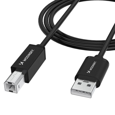 Kabel przewód do drukarki skanera USB-B - USB-A 480Mb/s 1m - czarny WOZINSKY