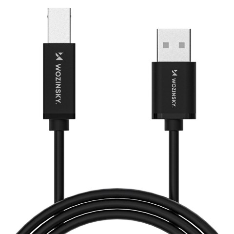 Kabel przewód do drukarki skanera USB-B - USB-A 480Mb/s 1m - czarny WOZINSKY