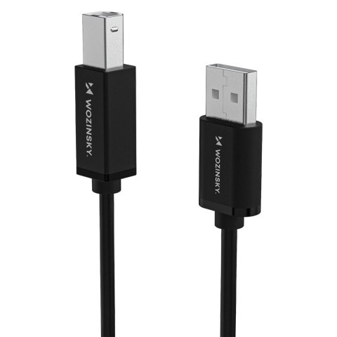 Kabel przewód do drukarki skanera USB-B - USB-A 480Mb/s 1m - czarny WOZINSKY