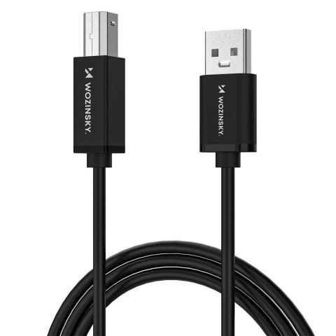 Kabel przewód do drukarki skanera USB-B - USB-A 480Mb/s 1m - czarny WOZINSKY