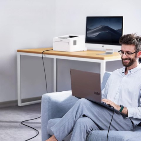 Kabel przewód do drukarki skanera USB-B - USB-A 480Mb/s 1m - czarny WOZINSKY