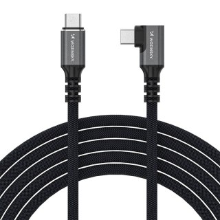 Kabel przewód kątowy Thunderbolt 4 USB-C 240W 4K 1m - czarny WOZINSKY