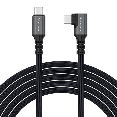 Kabel przewód kątowy Thunderbolt 4 USB-C 240W 4K 1m - czarny WOZINSKY