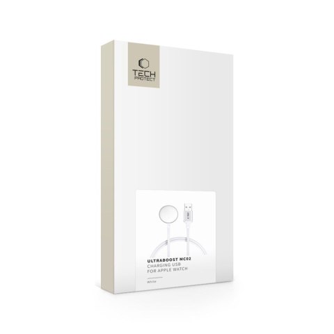 Ładowarka indukcyjna do zegarka Apple Watch USB-A 3W 1m - biała Tech-Protect