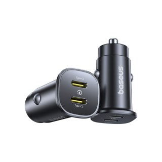 Ładowarka samochodowa 2 x USB-C 30W - czarna BASEUS