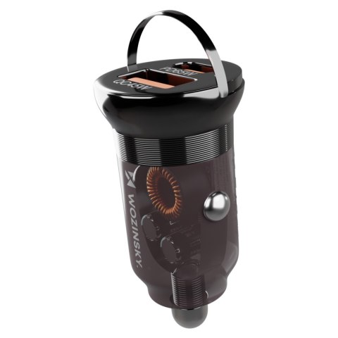 Ładowarka samochodowa USB-A USB-C PD QC 65W - czarna WOZINSKY