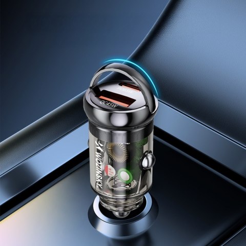 Ładowarka samochodowa USB-A USB-C PD QC 65W - czarna WOZINSKY