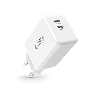 Ładowarka sieciowa NC45W-GAN 2x USB-C 45W - biała Tech-Protect