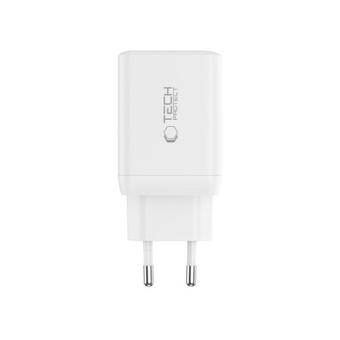 Ładowarka sieciowa NC45W-GAN 2x USB-C 45W - biała Tech-Protect