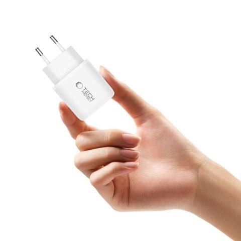 Ładowarka sieciowa NCA30 USB-A USB-C PD QC 30W z kablem USB-C 1m - biała Tech-Protect