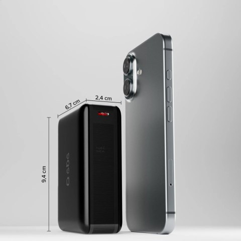 Powerbank 20000mAh do laptopa tabletu smartfona PD AFC USB-C USB-A 65W - czarny SBS