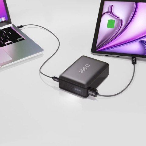 Powerbank 20000mAh do laptopa tabletu smartfona PD AFC USB-C USB-A 65W - czarny SBS