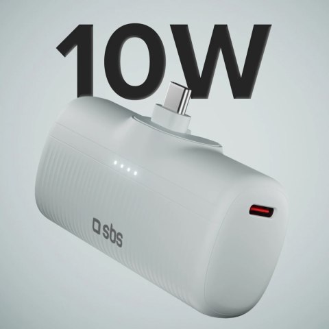 Powerbank EcoPower 5000 mAh 10W z wbudowanym portem USB-C - szary SBS