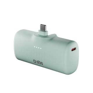 Powerbank EcoPower 5000 mAh 10W z wbudowanym portem USB-C - zielony SBS