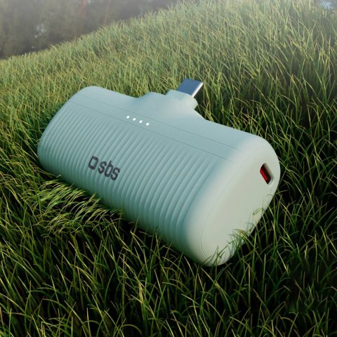 Powerbank EcoPower 5000 mAh 10W z wbudowanym portem USB-C - zielony SBS