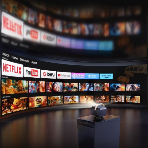 Projektor multimedialny U12 z głośnikami stereo LCD FullHD 1080p - czarny Yaber