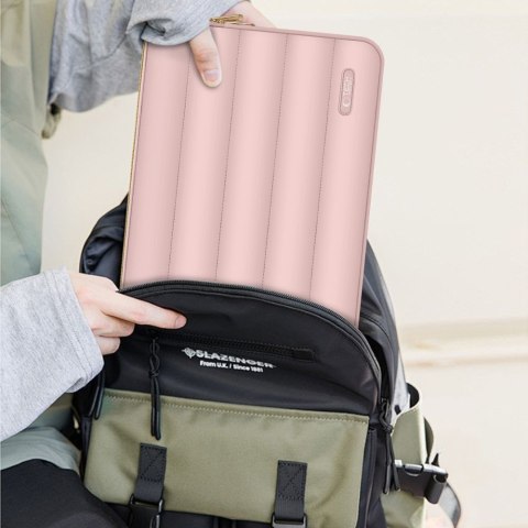 Torba pokrowiec Puffy na laptop tablet 13-14'' + etui na akcesoria - różowy Tech-Protect