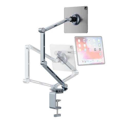 Uchwyt magnetyczny biurkowy 360 składany na telefon tablet - szary WOZINSKY