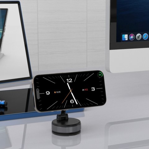 Uchwyt samochodowy magnetyczny na deskę rozdzielczą szybę - czarny WOZINSKY