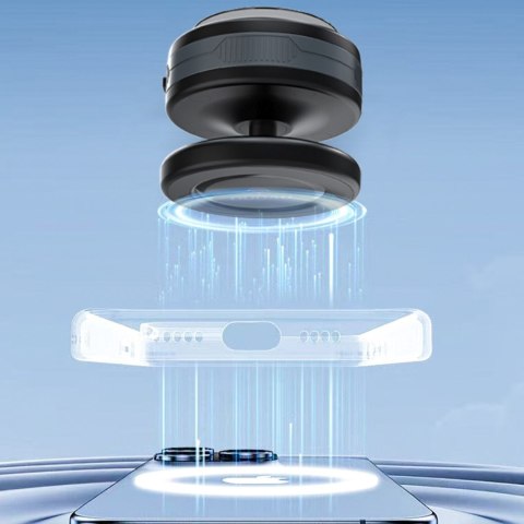 Uchwyt samochodowy z ładowarką Qi kompatybilny z MagSafe 15W - czarny WOZINSKY