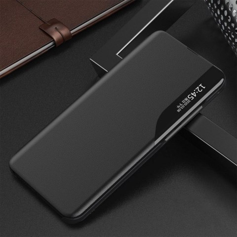 Etui futerał z klapką podstawką na iPhone 16e Eco Leather View Case - czarny HURTEL