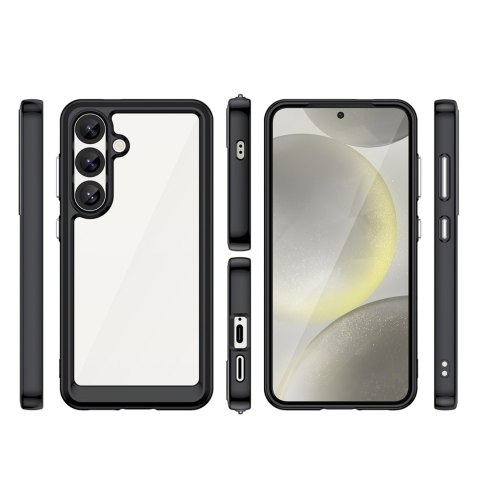 Etui pokrowiec na Samsung Galaxy S25 Edge z elastyczną ramką Outer Space Case - czarne HURTEL