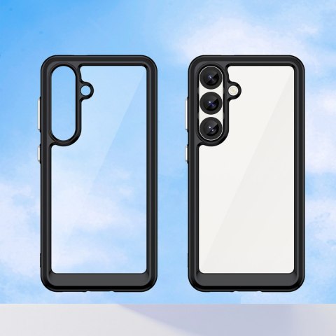 Etui pokrowiec na Samsung Galaxy S25 Edge z elastyczną ramką Outer Space Case - czarne HURTEL