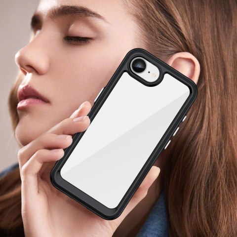 Etui pokrowiec z elastyczną ramką na iPhone 16e Outer Space Case - czarny HURTEL