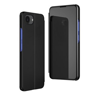 Etui pokrowiec z klapką na iPhone 16e Clear View Case - czarny HURTEL