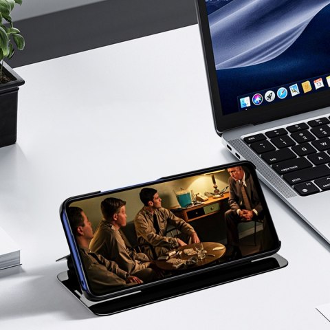 Etui pokrowiec z klapką na iPhone 16e Clear View Case - niebieski HURTEL