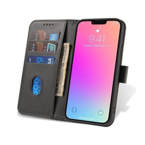 Etui pokrowiec z klapką na iPhone 16e Magnet Case - czarny HURTEL