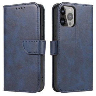 Etui pokrowiec z klapką na iPhone 16e Magnet Case - niebieski HURTEL