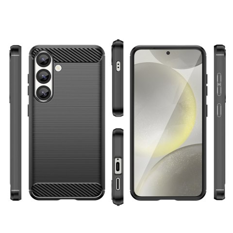 Etui silikonowe plecki na iPhone 16e Carbon Case - czarne HURTEL