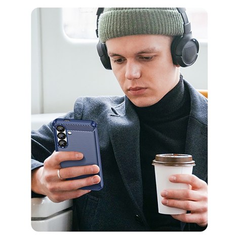 Etui silikonowe plecki na iPhone 16e Carbon Case - czarne HURTEL