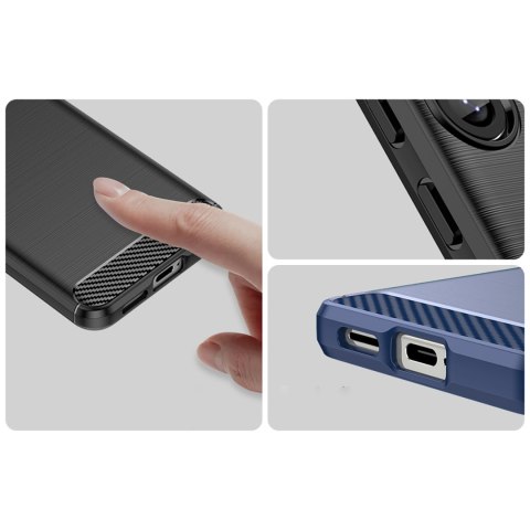 Etui silikonowe plecki na iPhone 16e Carbon Case - czarne HURTEL