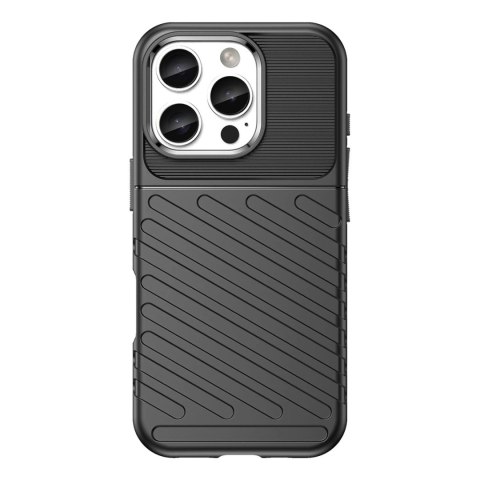 Etui silikonowy pancerny pokrowiec na iPhone 16e Thunder Case - czarny HURTEL