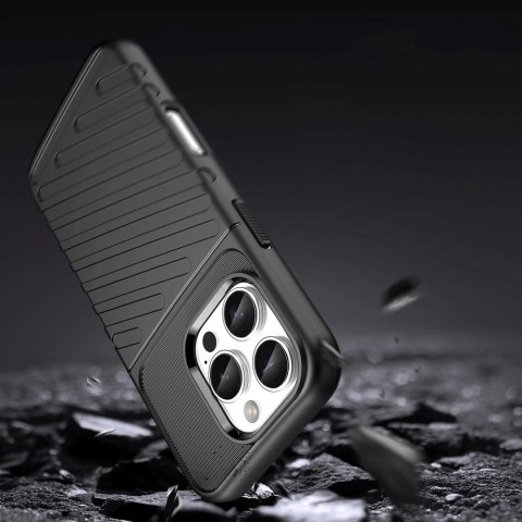 Etui silikonowy pancerny pokrowiec na iPhone 16e Thunder Case - czarny HURTEL