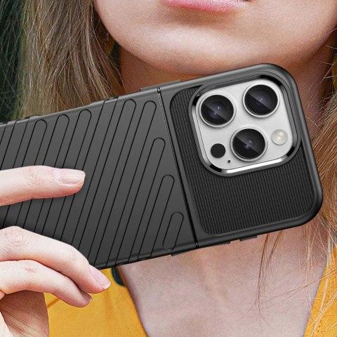 Etui silikonowy pancerny pokrowiec na iPhone 16e Thunder Case - czarny HURTEL