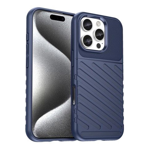 Etui silikonowy pancerny pokrowiec na iPhone 16e Thunder Case - niebieski HURTEL
