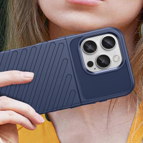 Etui silikonowy pancerny pokrowiec na iPhone 16e Thunder Case - niebieski HURTEL
