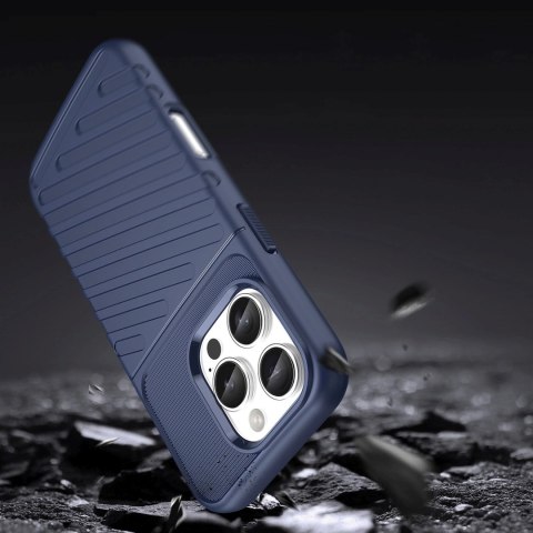 Etui silikonowy pancerny pokrowiec na iPhone 16e Thunder Case - niebieski HURTEL
