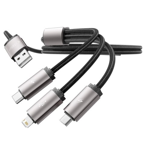 Kabel przewód 3w1 USB-A - Lightning / USB-C / micro USB 1m - szary Tech-Protect