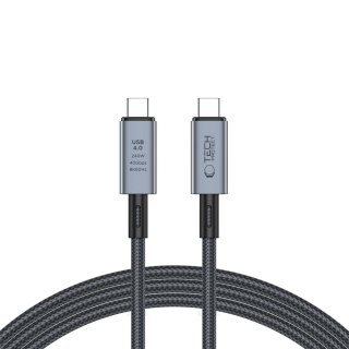 Kabel przewód USB-C PD 240W 8K 40Gbps 2m - szary Tech-Protect