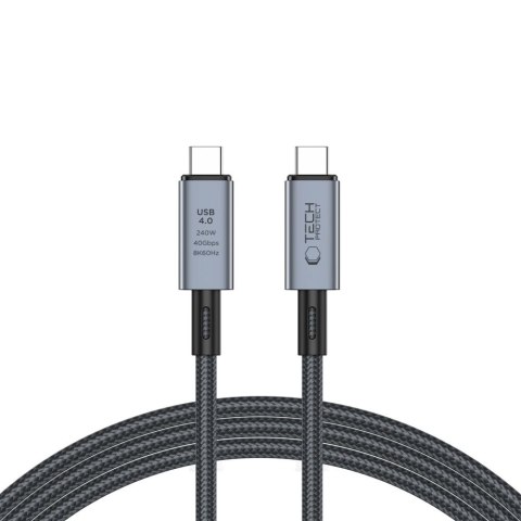 Kabel przewód USB-C PD 240W 8K 40Gbps 2m - szary Tech-Protect