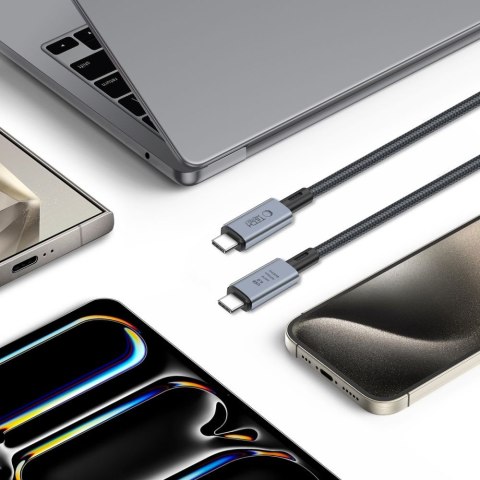 Kabel przewód USB-C PD 240W 8K 40Gbps 2m - szary Tech-Protect