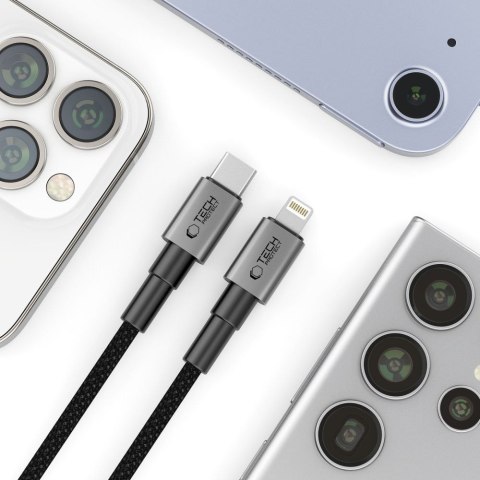 Kabel przewód USB-C - iPhone Lightning Ultraboost DNA PD 27W 3A 25 cm - szary Tech-Protect