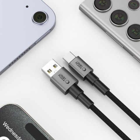 Kabel przewód UltraBoost DNA USB-A - USB-C 15W 3A 200 cm - szary Tech-Protect