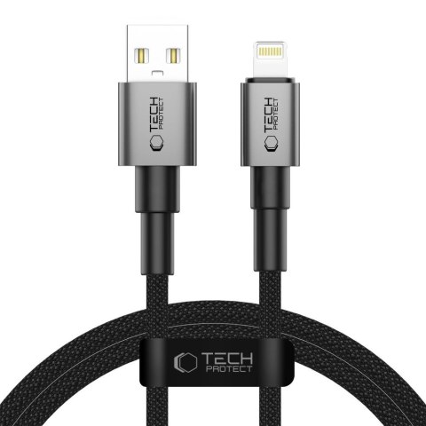 Kabel przewód UltraBoost DNA USB-A - iPhone Lightning 15W 2.4A 100 cm - szary Tech-Protect